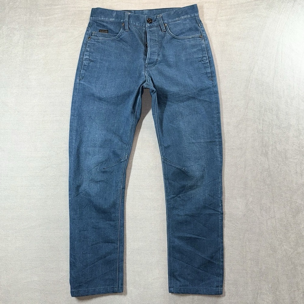 G-Star Raw A-STAQ TAPERED Jeans Mens 28x27 Blue‎ Denim Stretch Button Fly